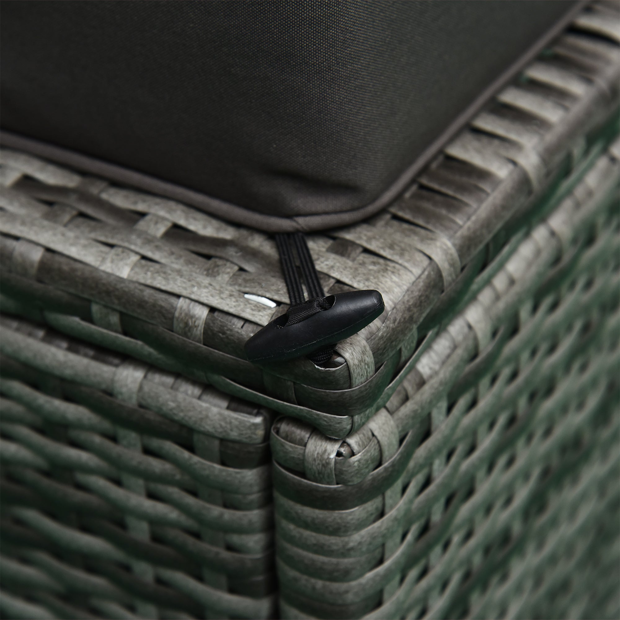 Outsunny 6 Pieces Rattan Garden Furniture Set, 5 Seater Sectional Garden Corner Sofa Set with Glass Top Coffee Table, Cushions and Pillows, All-Weather Wicker Conversation Furniture, Grey