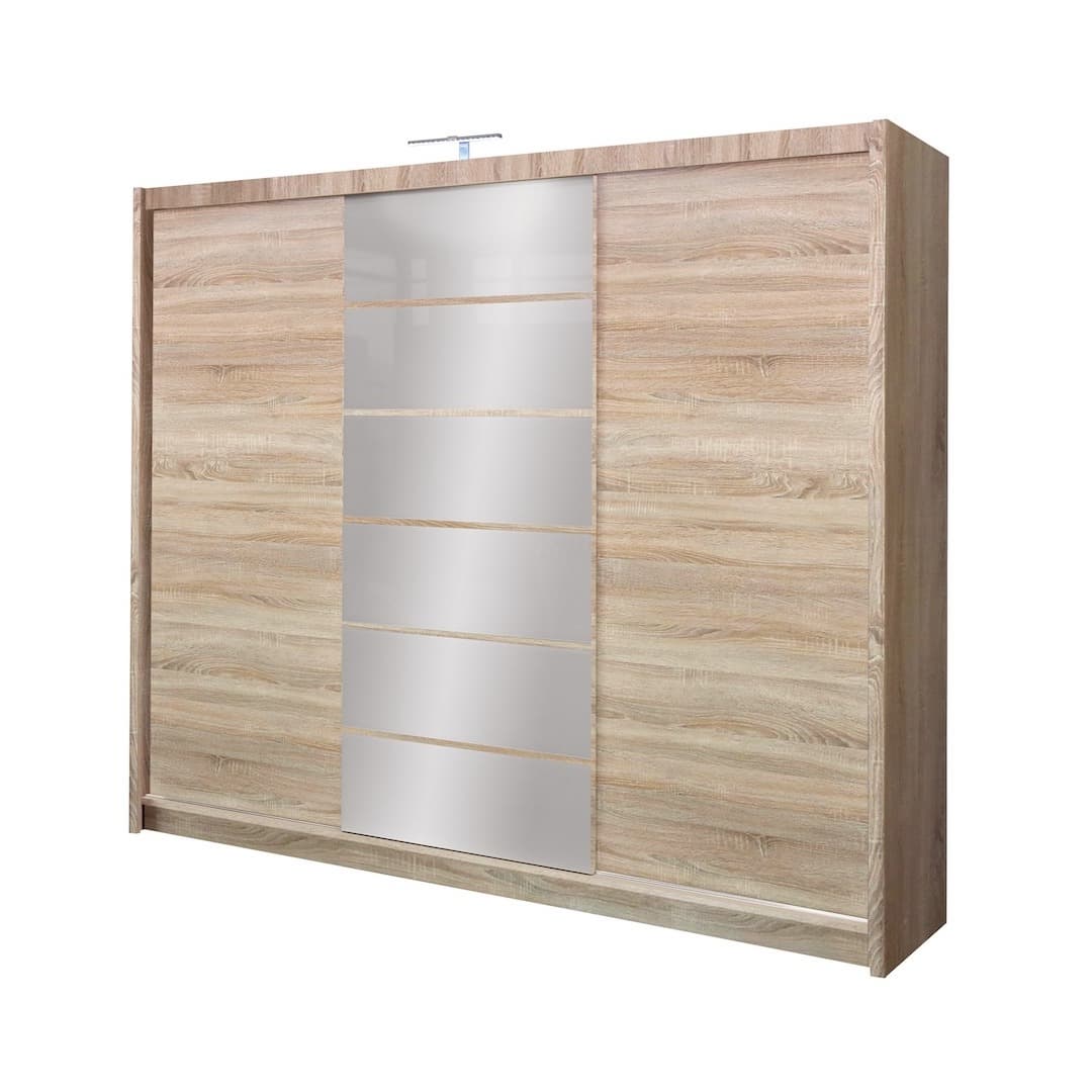 Malibu Sliding Door Wardrobe 250cm in Oak Sonoma, image 3