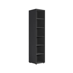 The Maxione MX-08 Bookcase 45cm is a tall narrow dark grey unit with six shelves