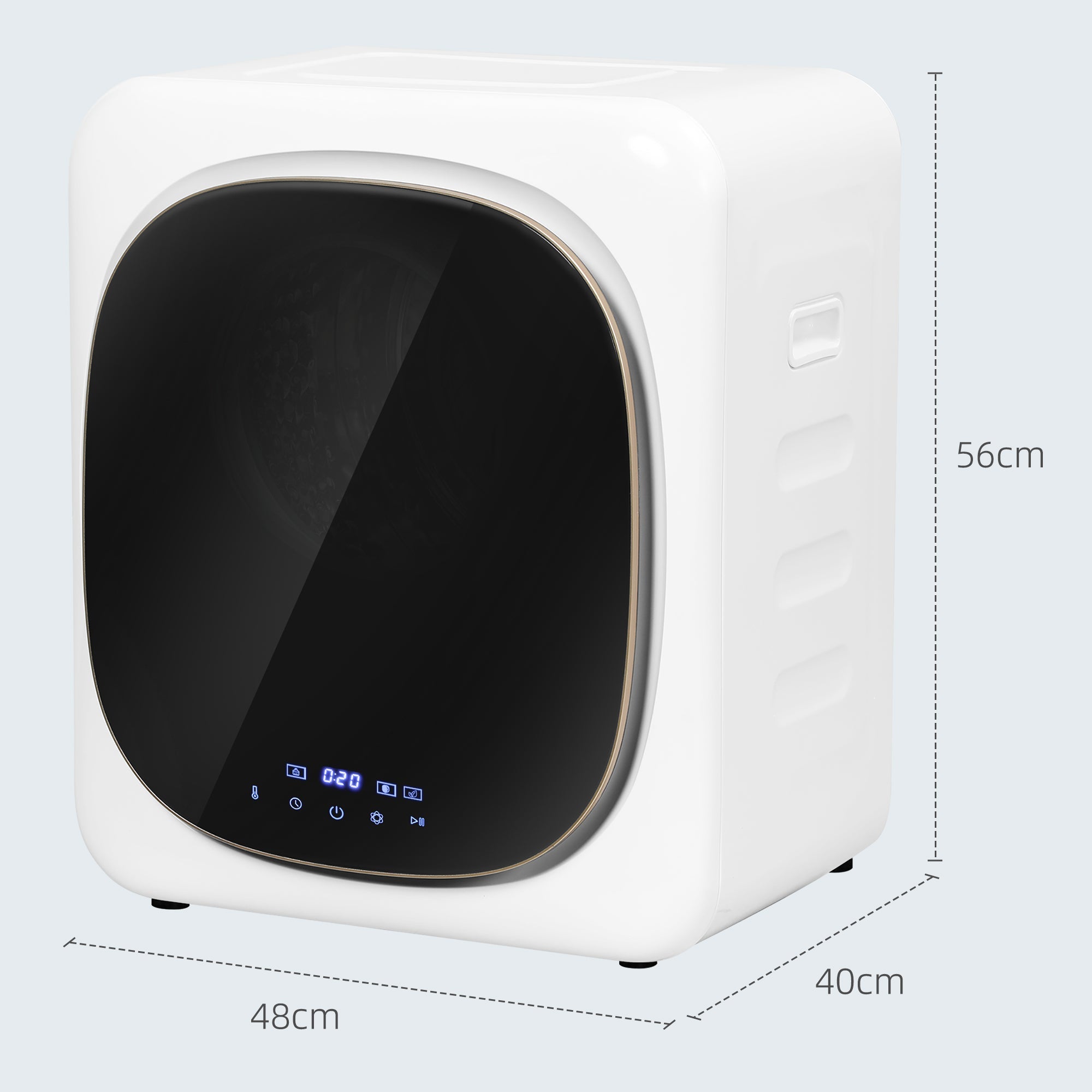 HOMCOM 2.5 kg Compact Tumble Dryer, with UV Sterilisation - White