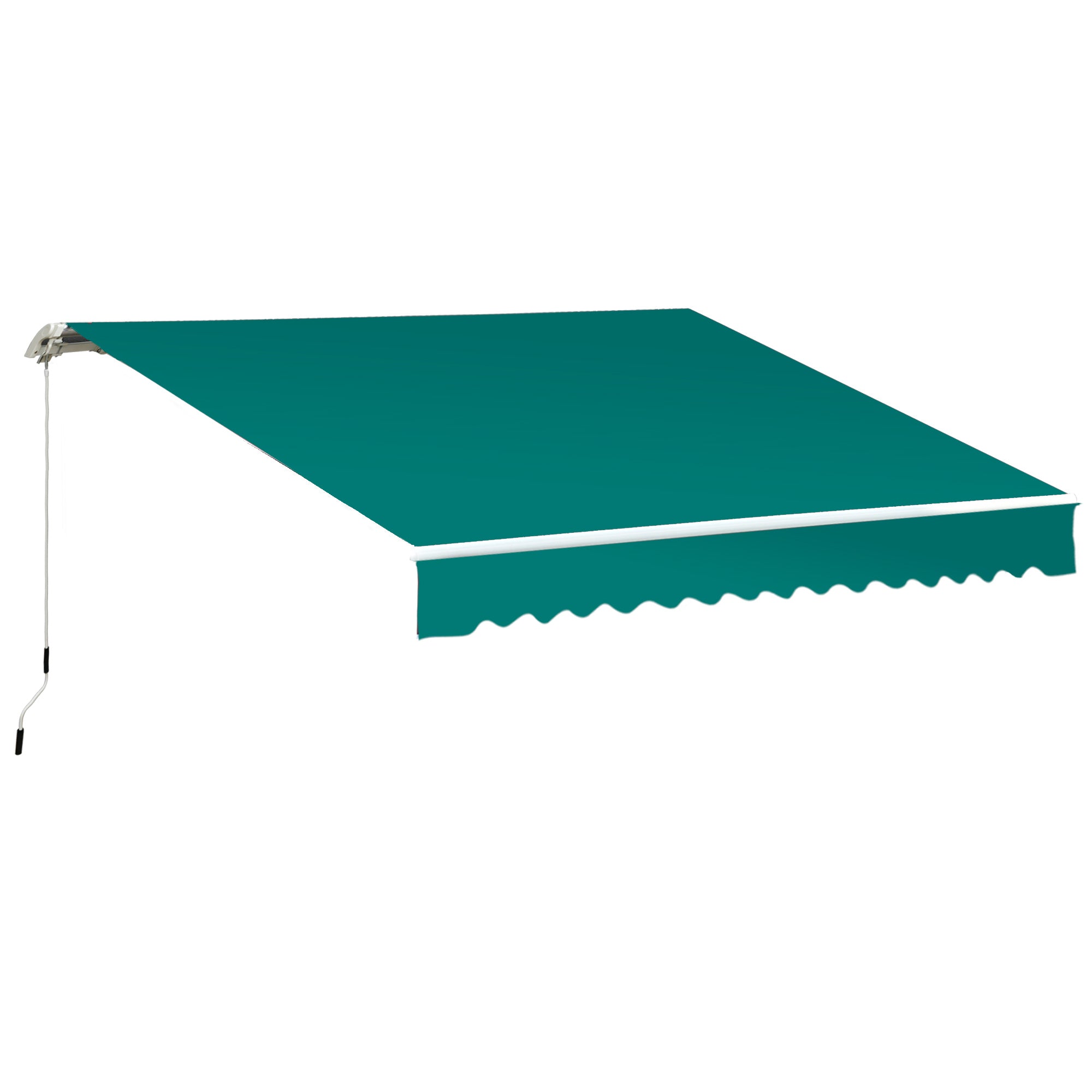 Outsunny Manual Retractable Awning, 3.5x2.5 m-Green