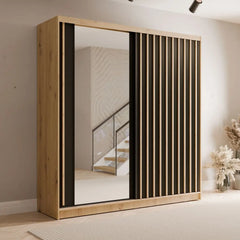 Aluna Sliding Door Wardrobe 205cm in Oak Artisan, image 9