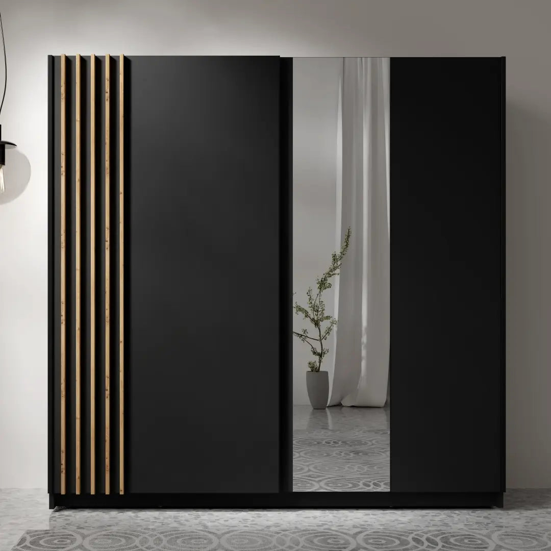 Baydero 12 Sliding Door Wardrobe 200cm in Black, image 5