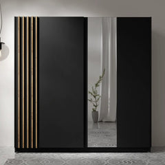 Baydero 12 Sliding Door Wardrobe 200cm in Black, image 5