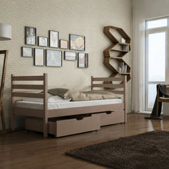 Wooden Single Bed Melanie with Storage in Milk Chocolate, image 10