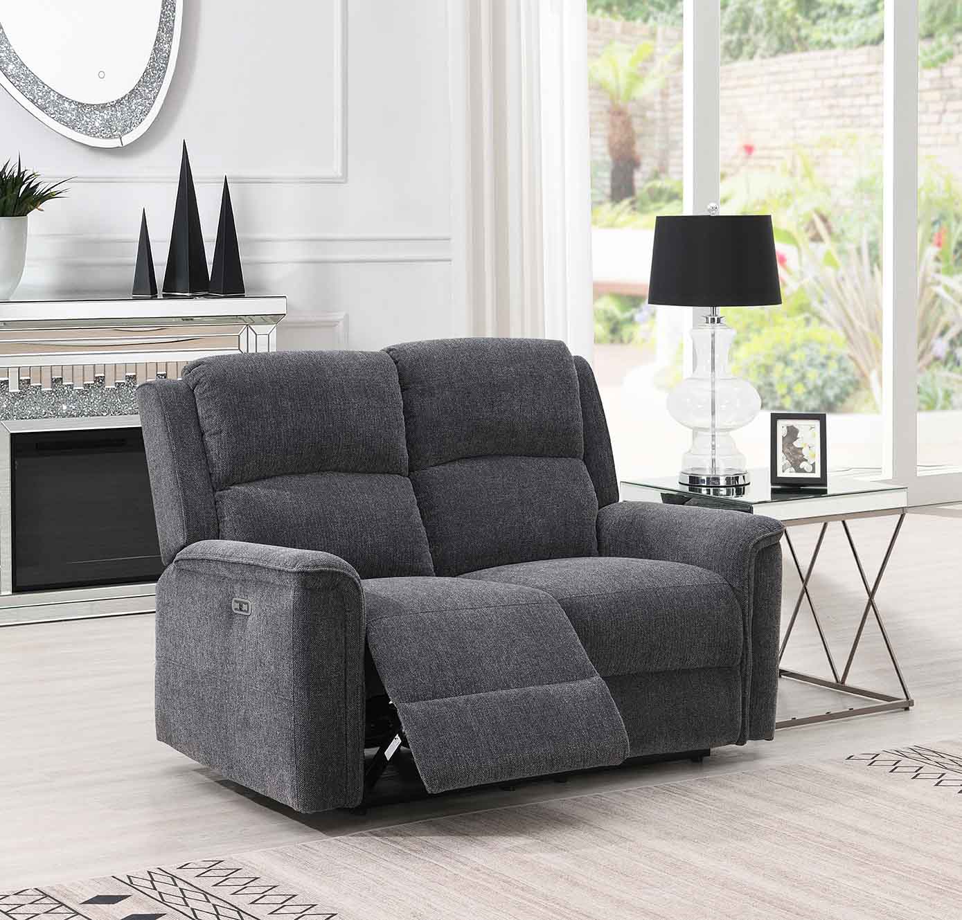 Ashmoor 2 Seater Sofa Dark Grey (Power Recliner)