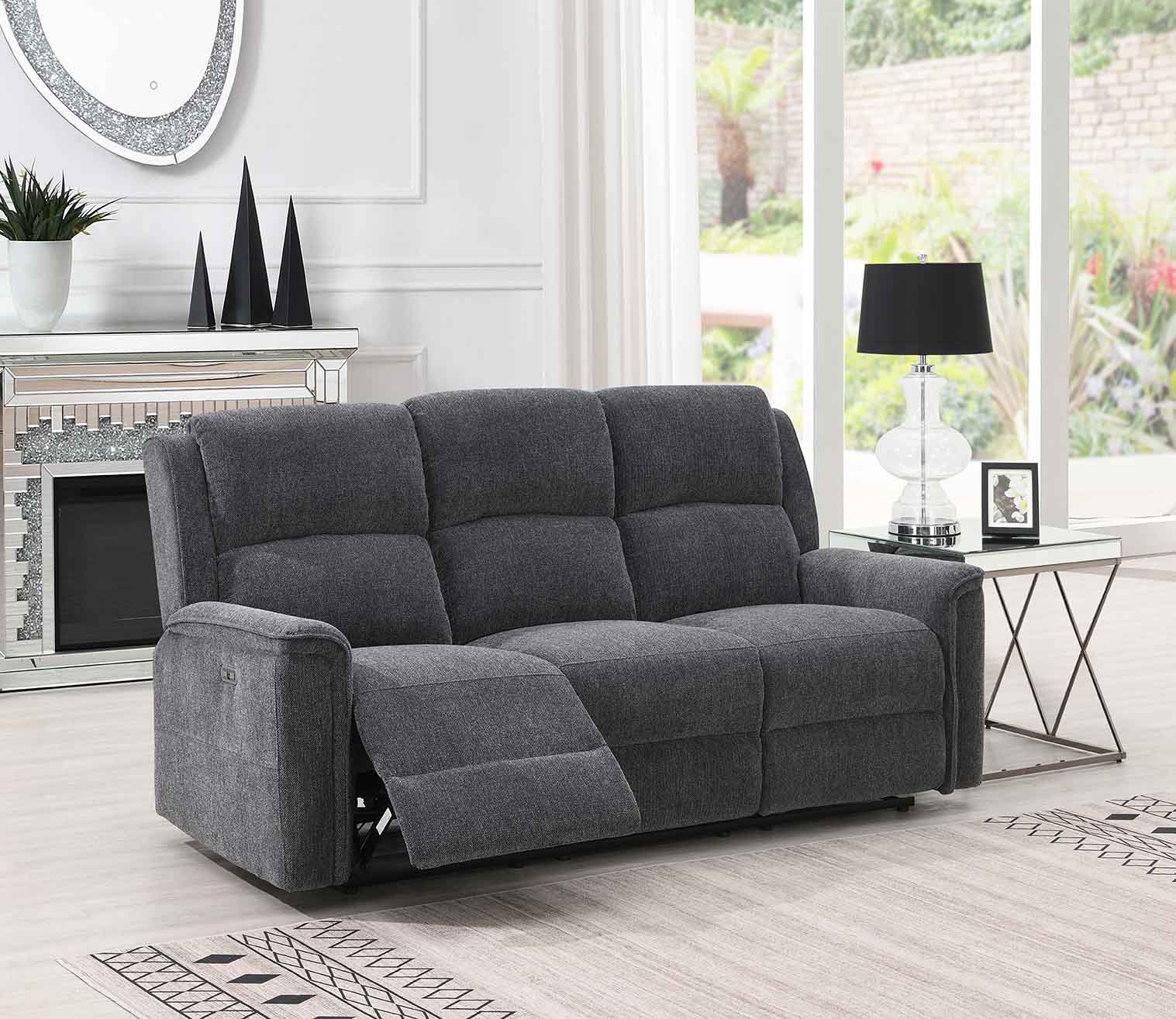 Ashmoor 2 Seater Sofa Dark Grey (Power Recliner)