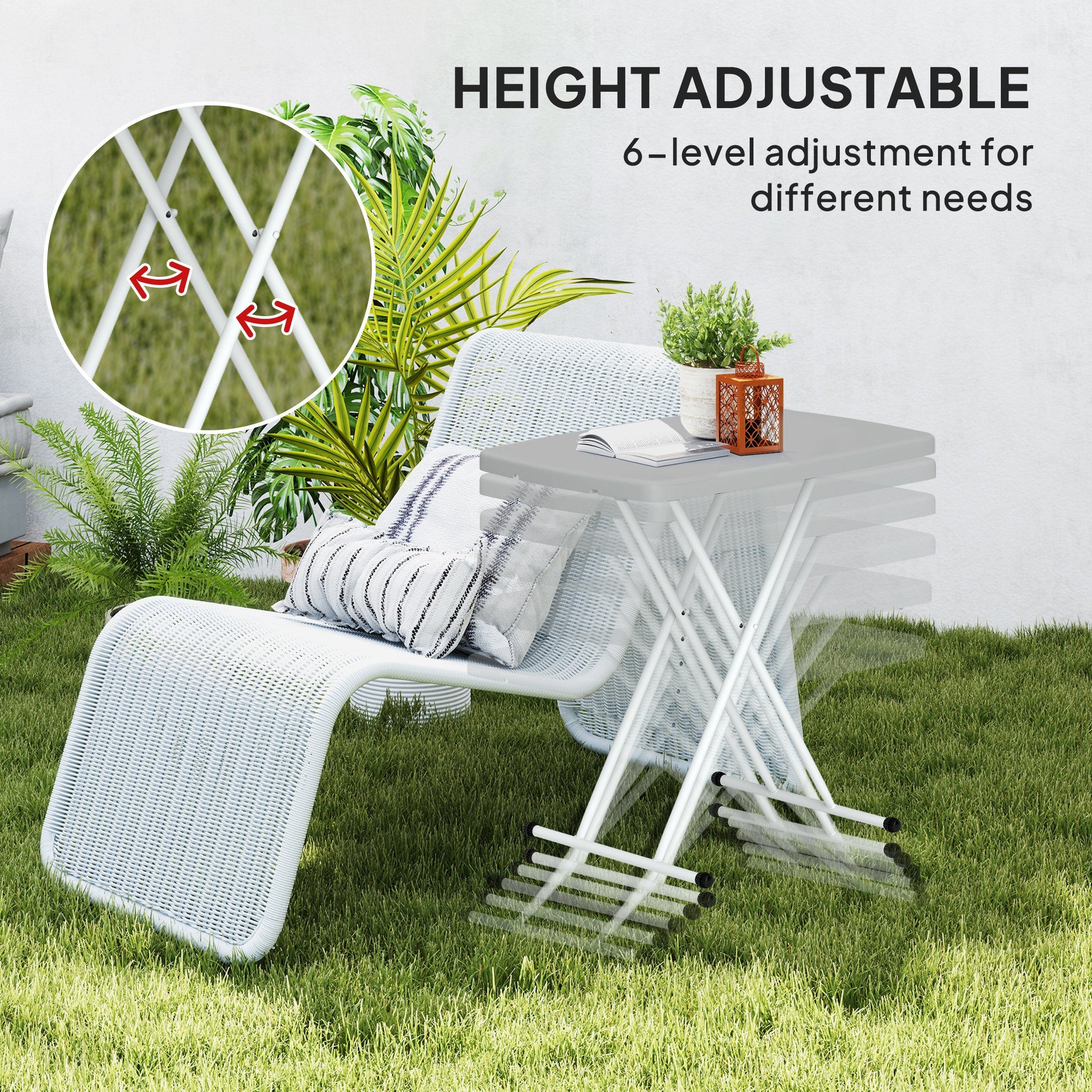 Outsunny Minimal Folding Outdoor Table - Grey/White