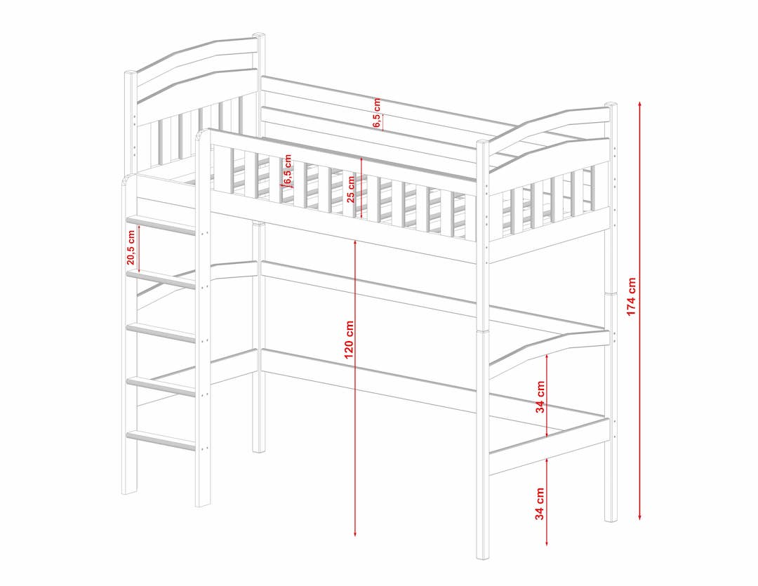 Mia Wooden Loft Bed