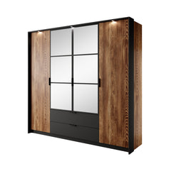 Wardrobe MILTON Oak Chestnut & Anthracite