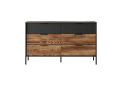 Chest od Drawers 6S MILTON Oak Chestnut & Anthracite