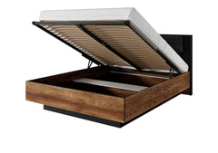 Bed MILTON Oak Chestnut & Anthracite