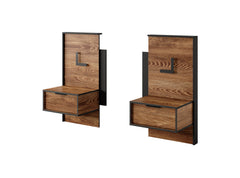 Set of Bedside Tables MILTON Oak Chestnut & Anthracite