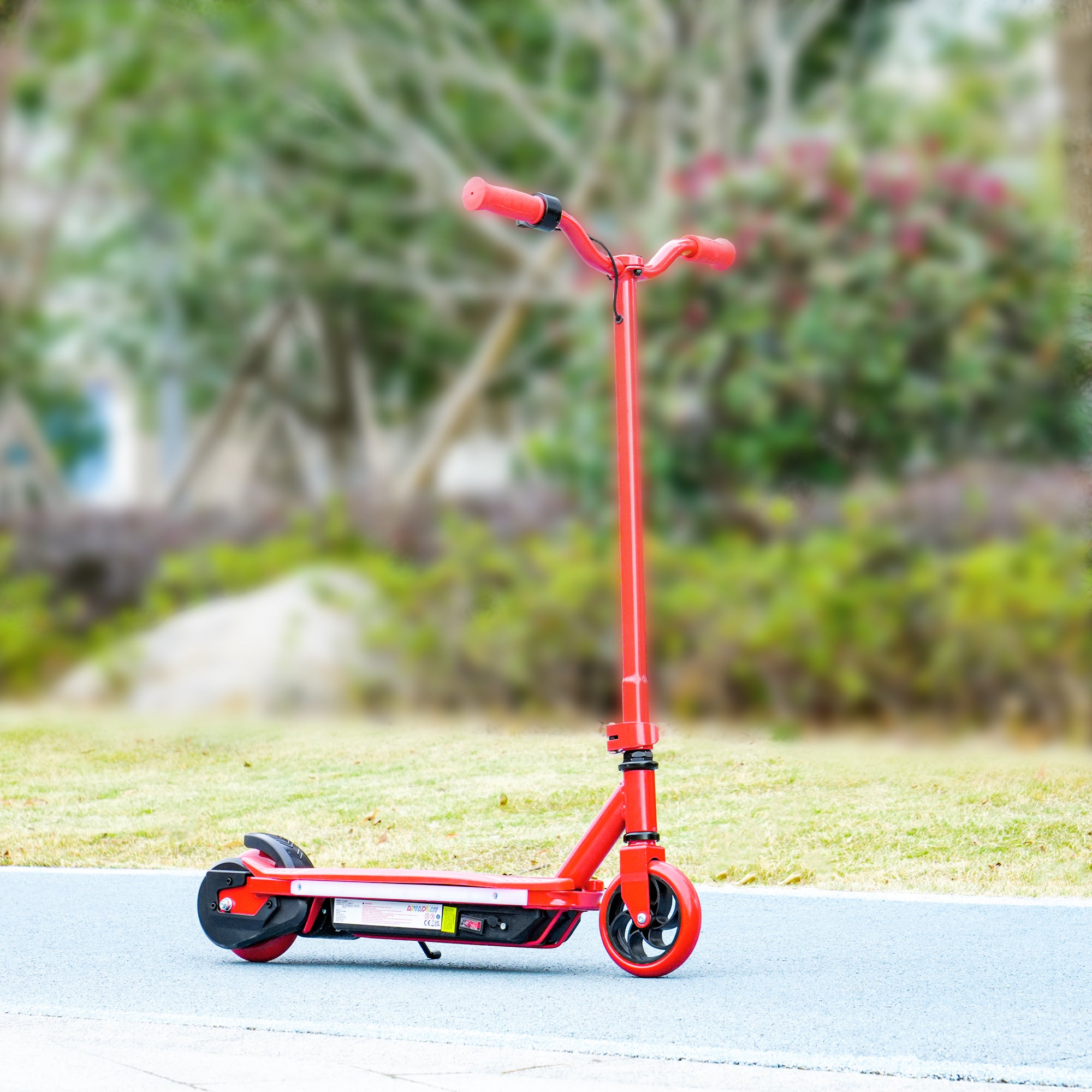 AIYAPLAY Electric Scooter for Kids 6-14 Years, with Colourful Lights, Red