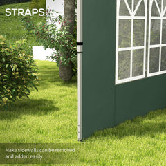 Outsunny Gazebo Side Panels, Sides Replacement with Window for 3x3(m) or 3x4m Pop Up Gazebo, 2 Pack, Green