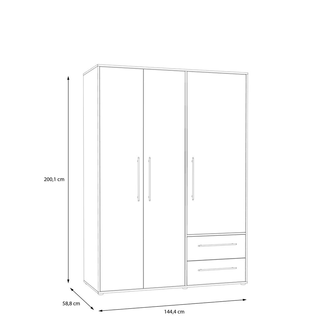 Mokkaris Hinged Door Wardrobe 144cm, image 22