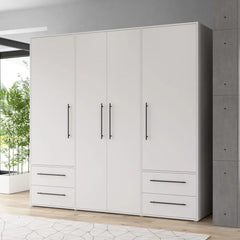 Mokkaris Hinged Door Wardrobe 206cm in White, image 10