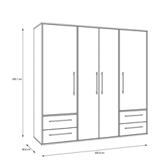 Mokkaris Hinged Door Wardrobe 206cm, image 15
