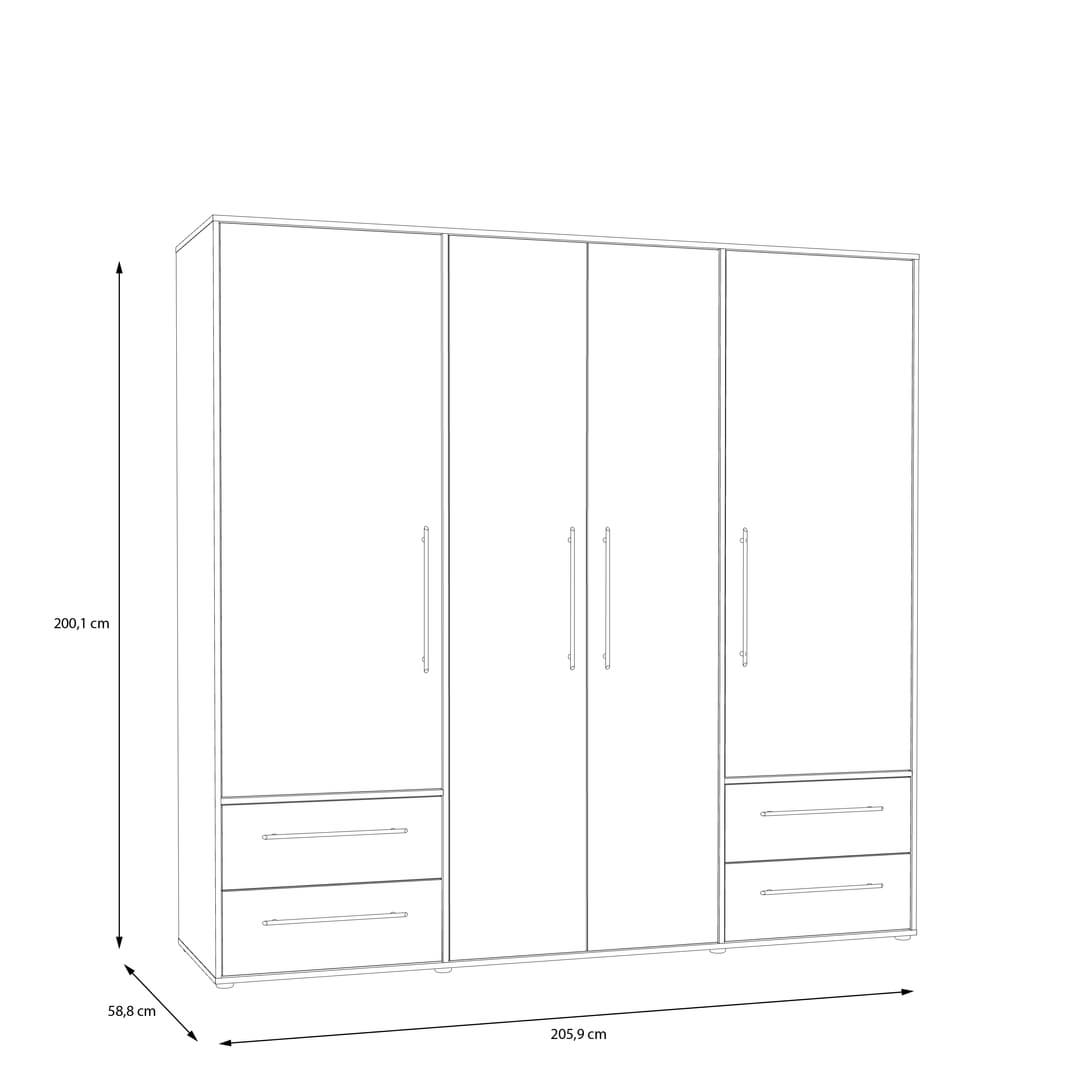 Mokkaris Hinged Door Wardrobe 206cm, image 22
