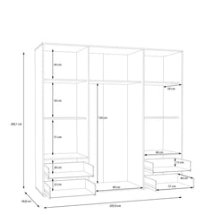 Mokkaris Hinged Door Wardrobe 206cm, image 23