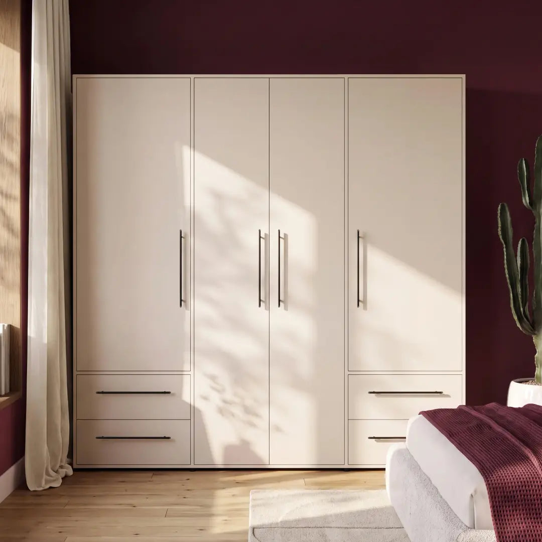 Mokkaris Hinged Door Wardrobe 206cm in Sand, image 24