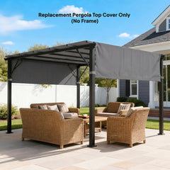 Outsunny 2 Pcs UV Protection Pergola Replacement Canopy, Pergola Shade Cover, Easy to Install, for 3 x 3(m) Pergola, Dark Grey
