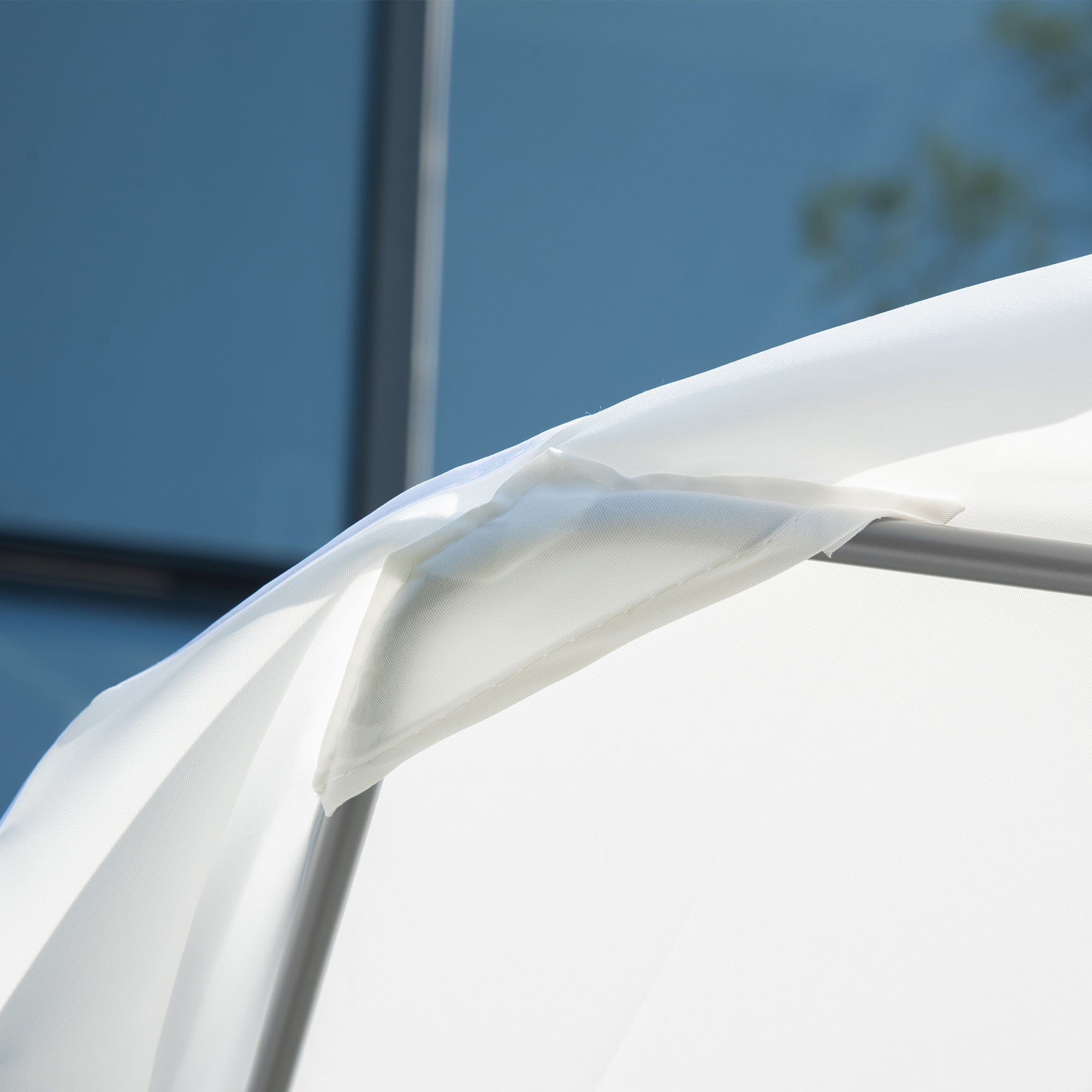 Outsunny Double Sun Lounger with Adjustable Detachable Canopy, Portable Garden Daybed for 2 with Wheels, Outdoor Sunbed Hammock with 2 Pillows, 220 KG Max. Load, White