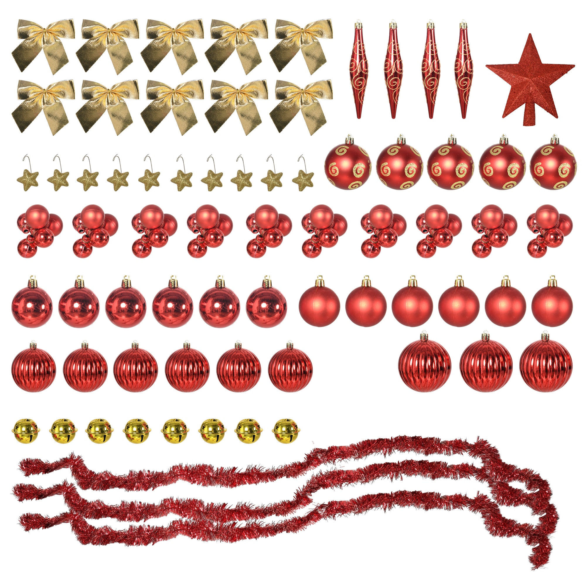 HOMCOM 5' Artificial Prelit Christmas Trees Holiday D√É¬©cor with Warm White LED Lights, Auto Open, Tinsel, Ball, Star