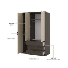 Mola Hinged Door Wardrobe 139cm - product image 7