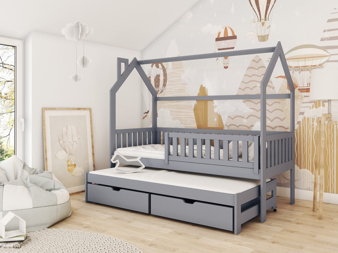 Wooden Single Bed Monkey With Trundle - product image 3