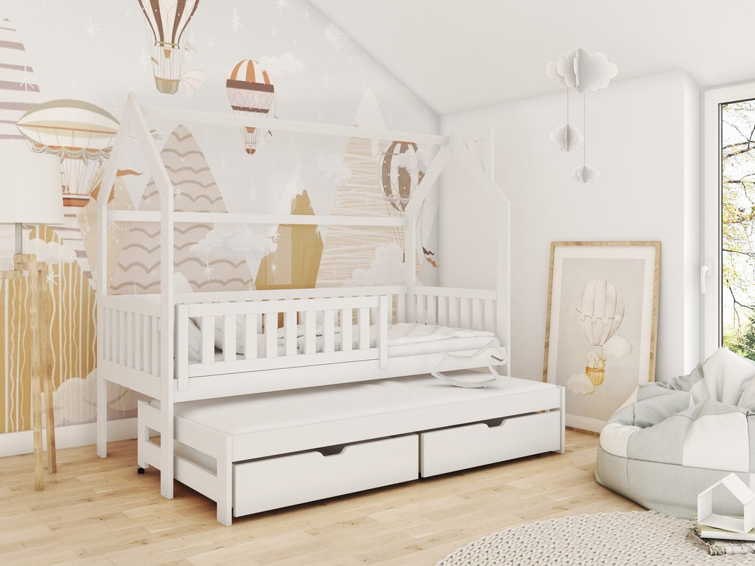 Wooden Single Bed Monkey With Trundle