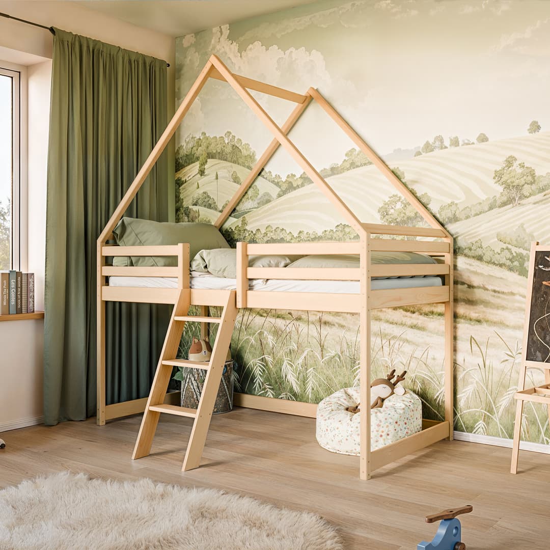 Moon Wooden Loft Bed