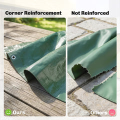 Outsunny 3 x 4m Waterproof Tarpaulin, 90GSM Tear-Resistant PE Tarp with Reinforced Grommets, UV Protected Cover