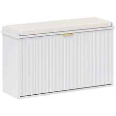 HOMCOM Elegant Eight Shoe Bench, with Top Seat - White