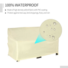 Outsunny 600D Oxford Cloth Furniture Cover, 2 Seater Sofa Protector for Garden Patio, Outdoor, Waterproof, Beige, 140L x 84W x 56/94H cm