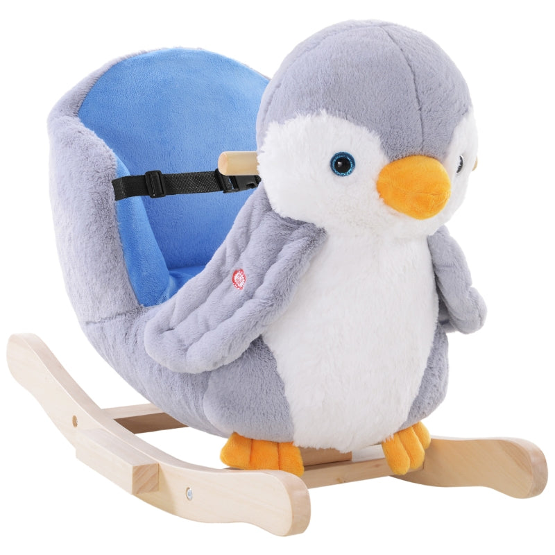 HOMCOM Toddlers Plush Rocking Ride On w/ Sound