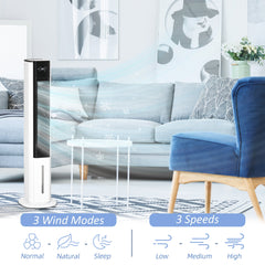 HOMCOM Portable Air Cooler, 6L Tank Humidifier Evaporative Ice Cooling Fan Water Conditioner Unit with 3 Modes, 3 Speed, Remote, Timer, Oscillating for Home Bedroom, White