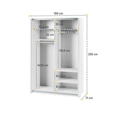 Maxi MX-02 Sliding Door Wardrobe 150cm - product image 4
