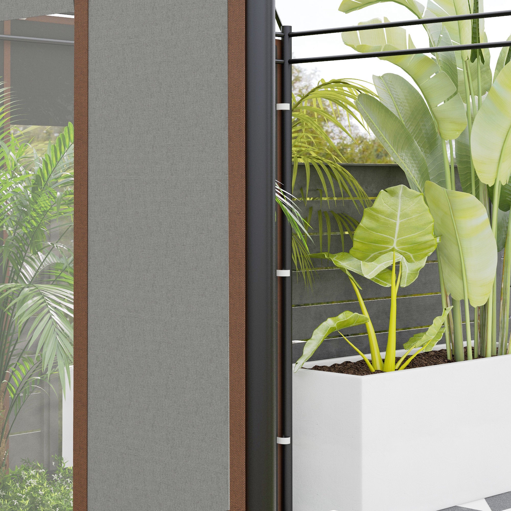 Outsunny Set of Two 295cm Replacement Canopy Walls - Grey