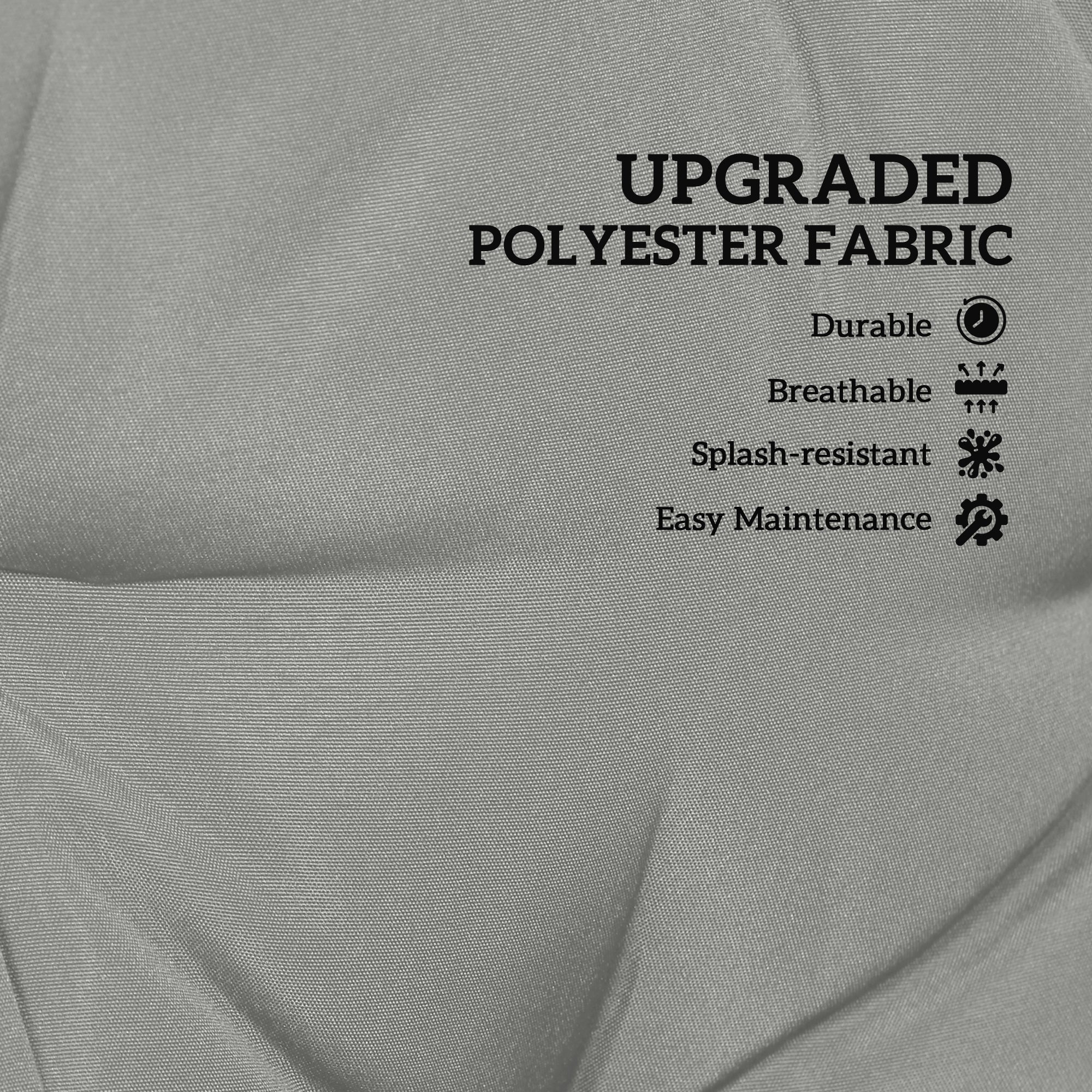 Outsunny 2 Seater Bench Pad, Garden Chair Cushion with Back and Ties for Indoor and Outdoor Use, 98 x 100 cm, Light Grey