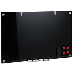 Magnetic Glass Board 24" x 36" in Black