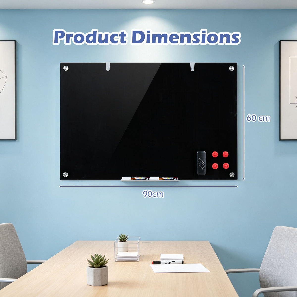 Magnetic Glass Board 24" x 36" in Black, image 5