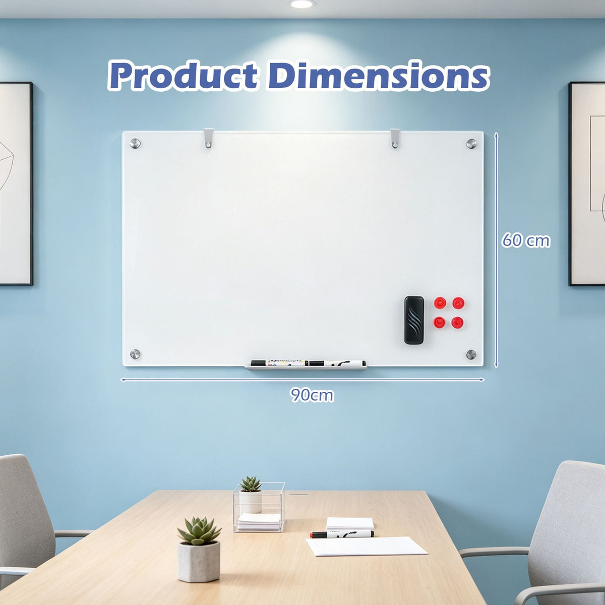 Magnetic Glass Board 24" x 36" in White, image 5