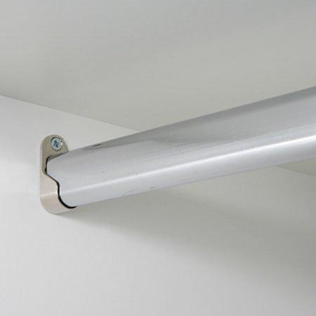 Metallic rod with bracket on a white background