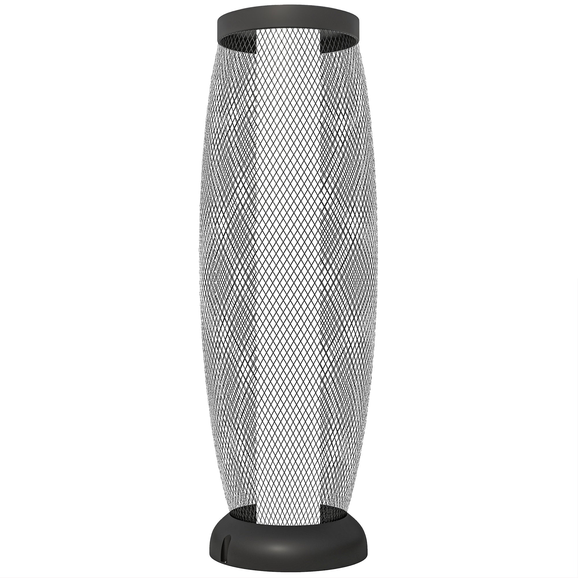 Outsunny Garden Solar Lamp, 71.5 cm Tall Metal Floor Lamp, Auto On/Off LED Solar Garden Light with Metal Wire Shade, IP44 for Outdoor, Porch, Pathway, Terrace, Black