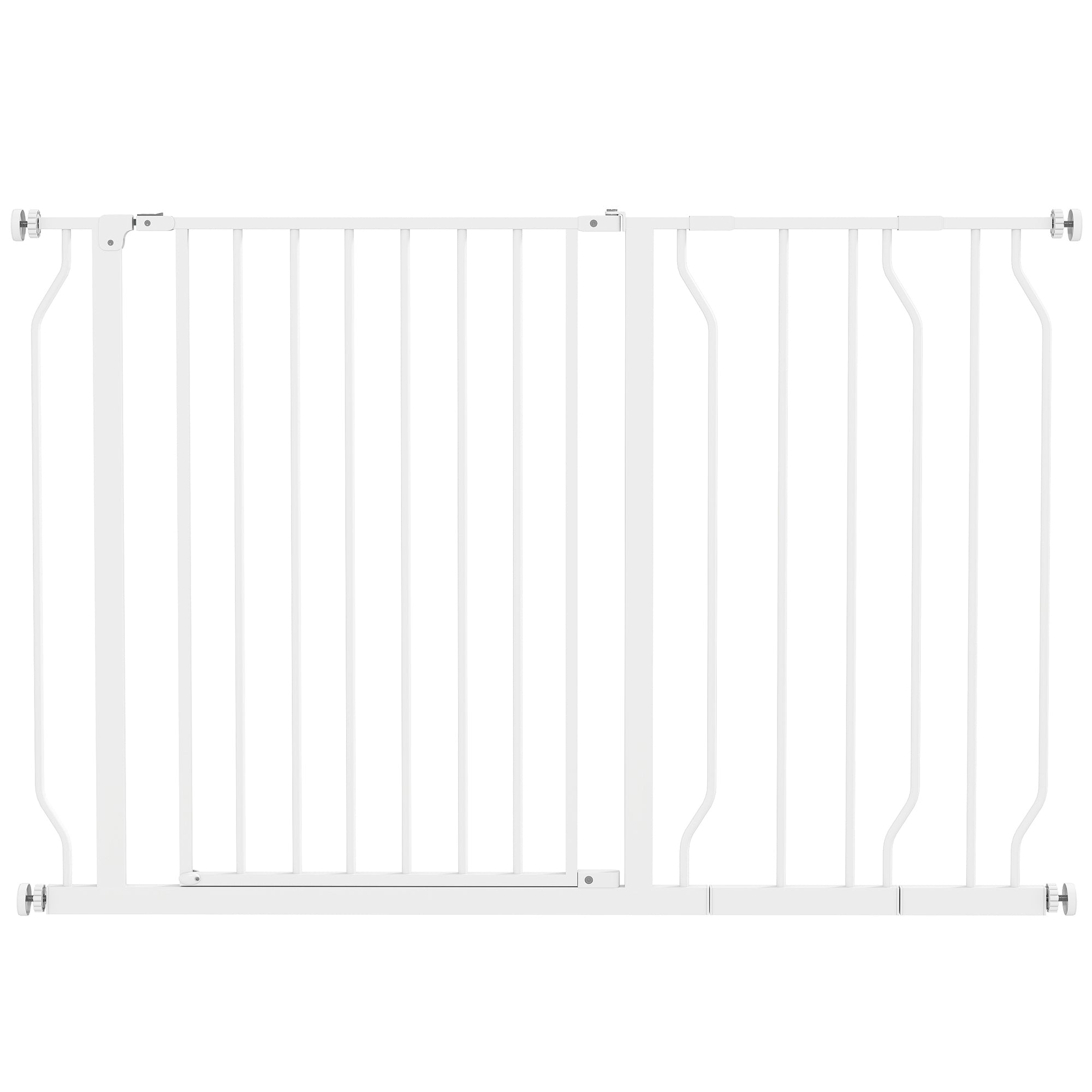 PawHut Wide Dog Safety Gate, with Door Pressure, for Doorways, Hallways, Staircases - White