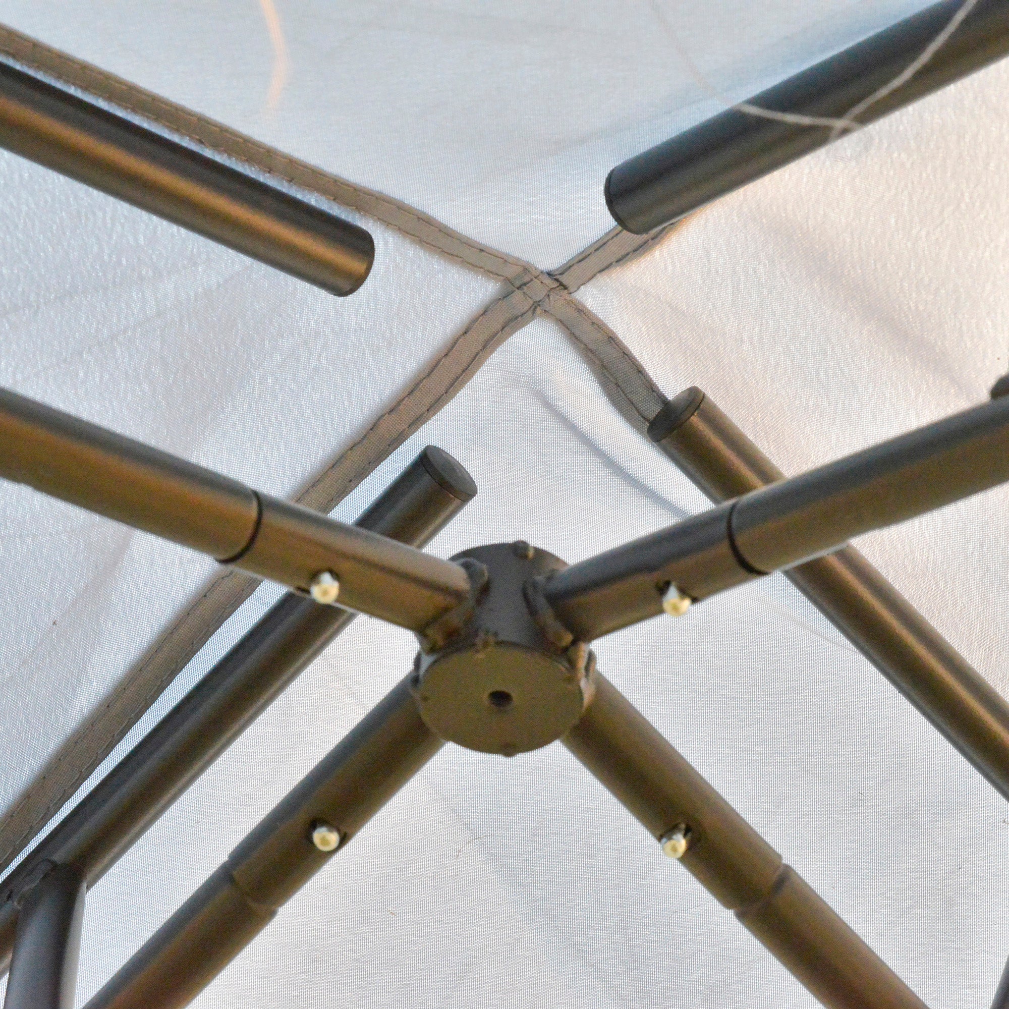 Outsunny 3 x 3 m Metal Gazebo, Garden Pavillion, Double√Ç Roof Outdoor Canopy Shelter with Mesh Sidewalls, Grey