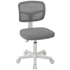 Vinsetto Small Office Chair without Arms, Ergonomic Swivel Mesh Desk Chair with Curved Back, Dark Grey