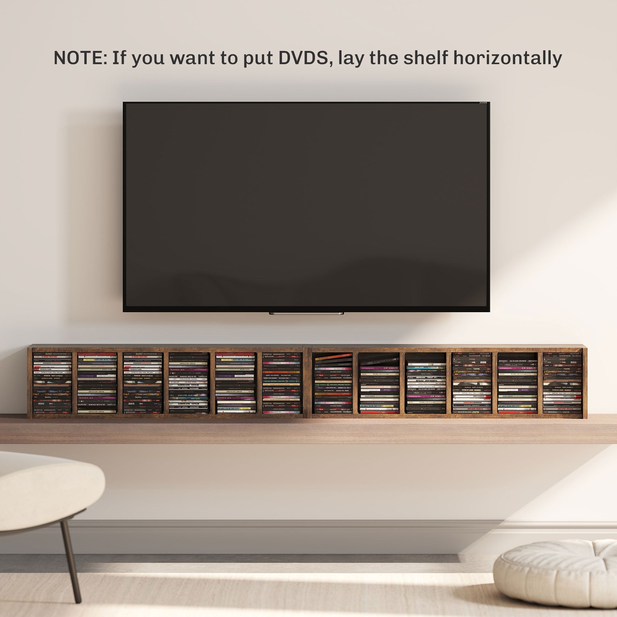 HOMCOM Set of Two 102 CD Storage Units - Mid Brown Wood-Effect