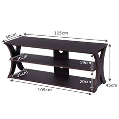 Media Console Table with Open Storage Shelves for Living Room Bedroom